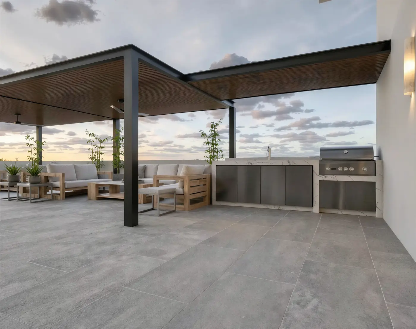 MCS Fluvial – terraza con asador en rooftop